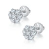 Round Plum Blossom S925 Silver Ear Nail with Thread Moissanite Grade D 0.84CT 2